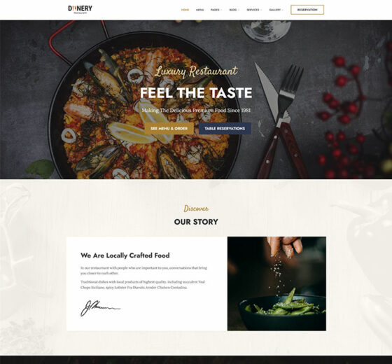 Dinery Food Ordering Restaurant WordPress Theme​