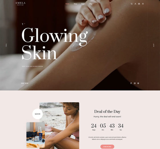 Amela Beauty Care WooCommerce WordPress Theme