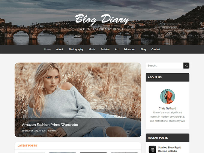 Blog Diary stylish WordPress theme