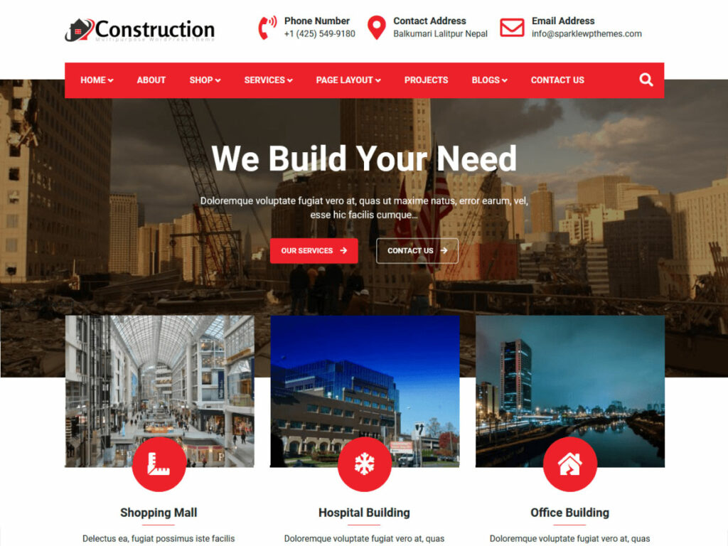 Construction Light - Construction Company WordPress Theme