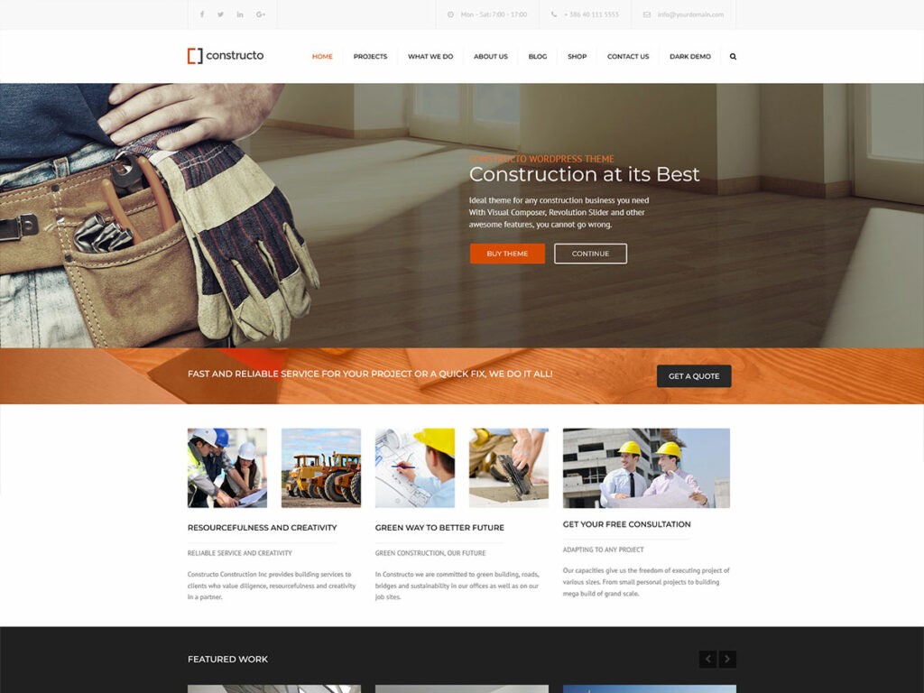 Constructo - Construction Company WordPress Theme