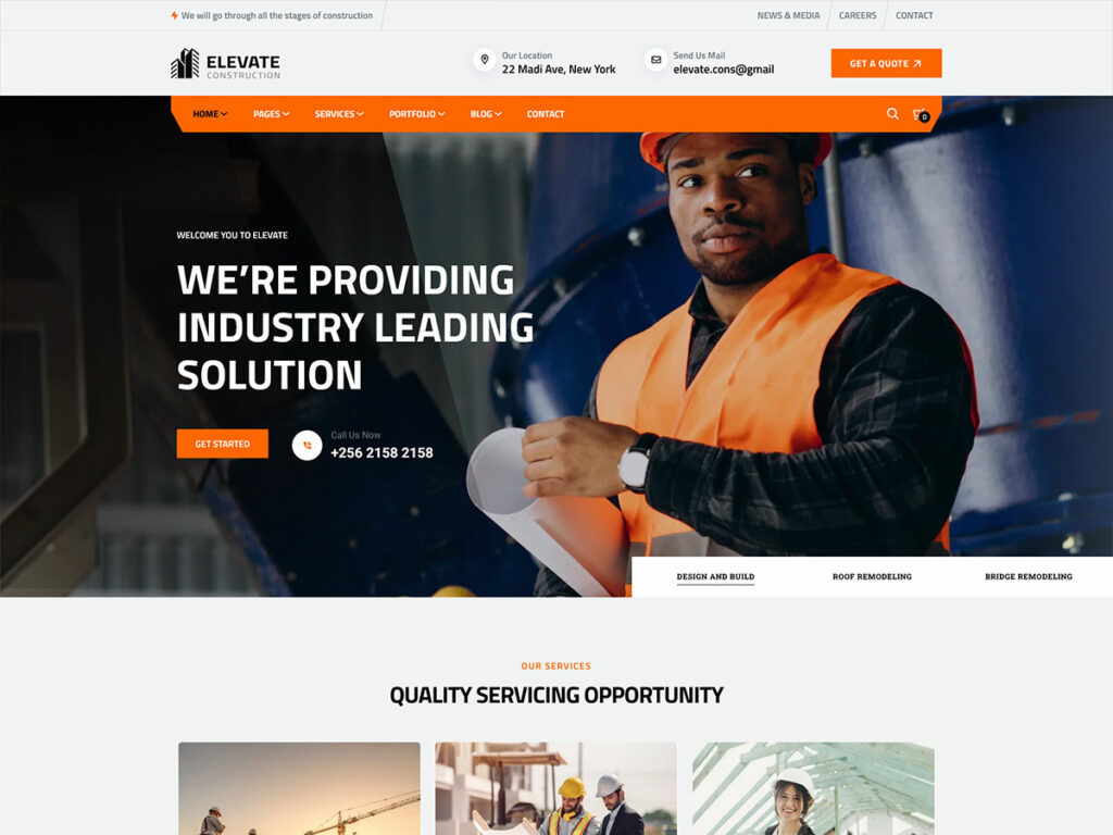 Elevate - Construction Company WordPress Theme
