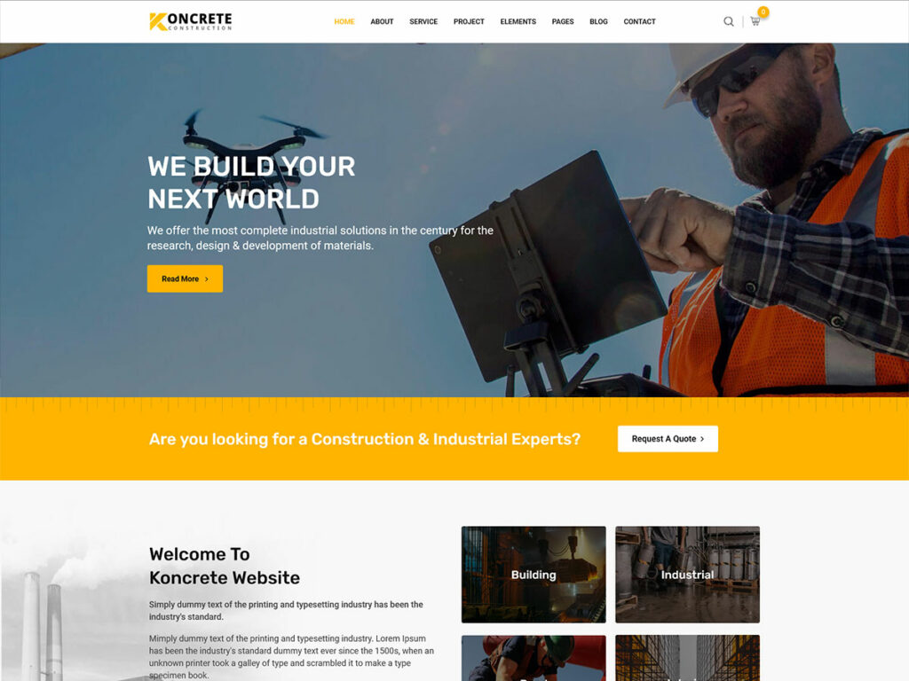 Koncrete - Construction Company WordPress Theme