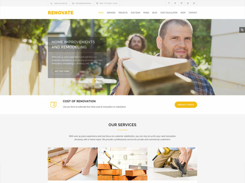 Renovate - Construction Company WordPress Theme