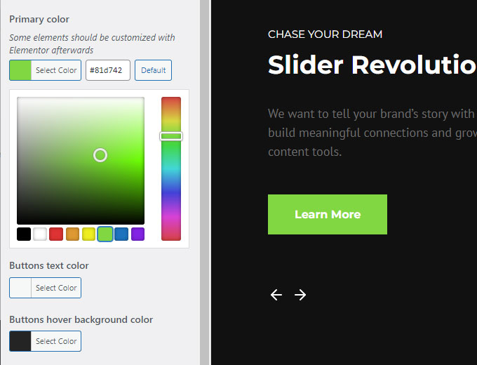 WordPress theme color customization